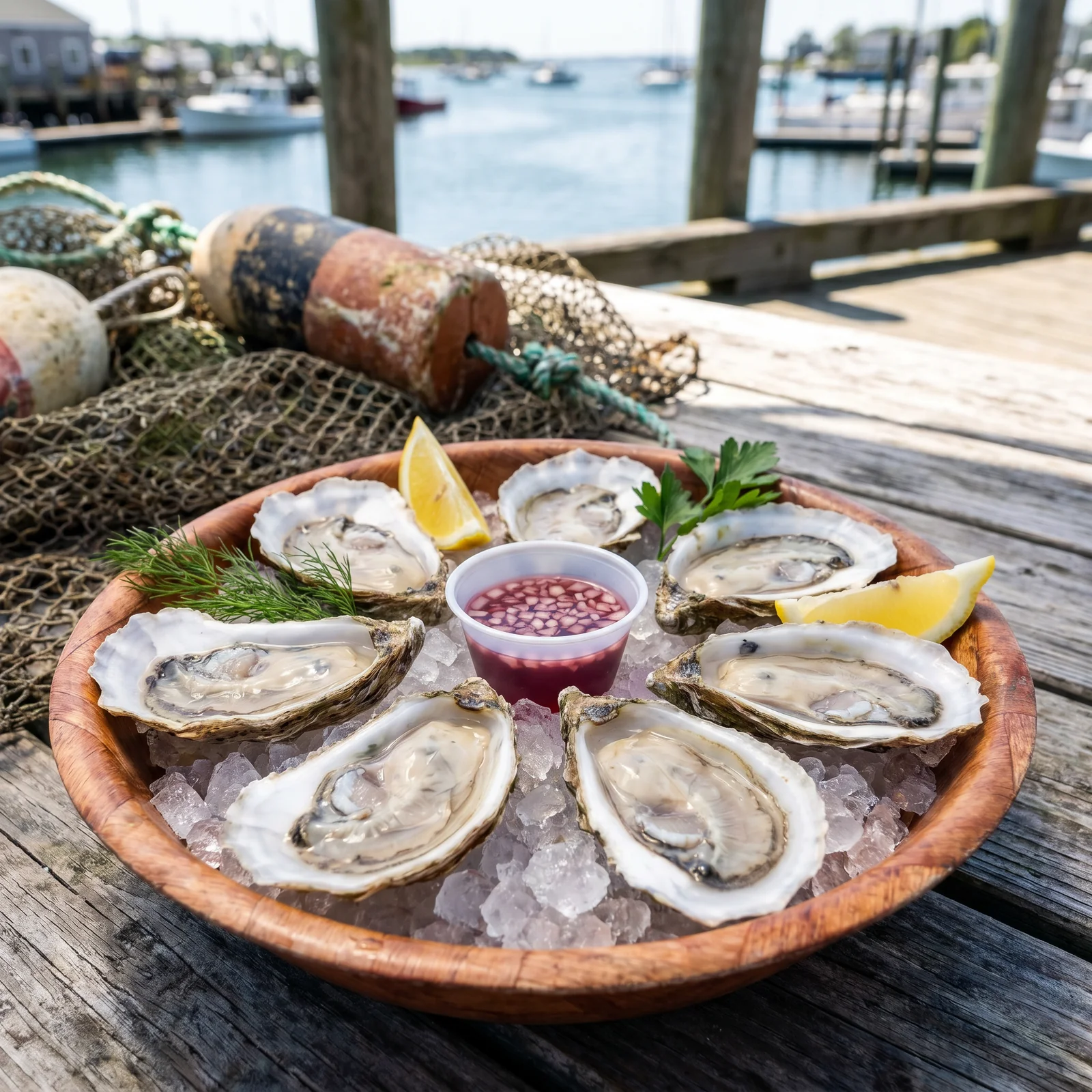 Fresh oysters on the half shell